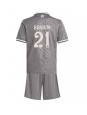 Real Madrid Brahim Diaz #21 Ausweichtrikot für Kinder 2024-25 Kurzarm (+ Kurze Hosen)